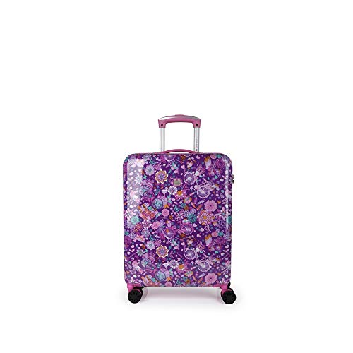 Gabol - Abril | Maleta de Cabina Duras de 40 x 55 x 20 cm con Capacidad para 33 L de Estampado Floral