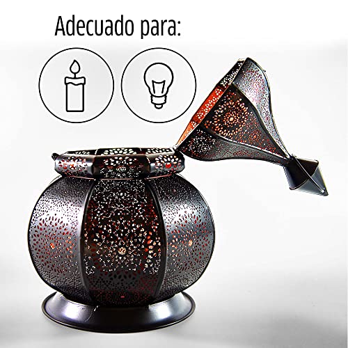 Gadgy ® Farol Arabe (36 cm) l para Velas y Luces eléctricas l Interior y Exterior Decoración l Resistente al Viento l Estilo marroquí-árabe/Indio-Oriental l Hecho a Mano