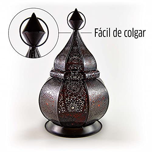 Gadgy ® Farol Arabe (36 cm) l para Velas y Luces eléctricas l Interior y Exterior Decoración l Resistente al Viento l Estilo marroquí-árabe/Indio-Oriental l Hecho a Mano