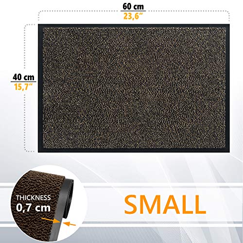 GadHome Felpudo de Entrada, Marron Gris 40x60 cm | Alfombra Exterior para Puerta, Impermeable, Lavable para Atrapar Suciedad para Recibidor|Alfombrilla Antideslizante, Pasillo, Cocina, Dormitorio