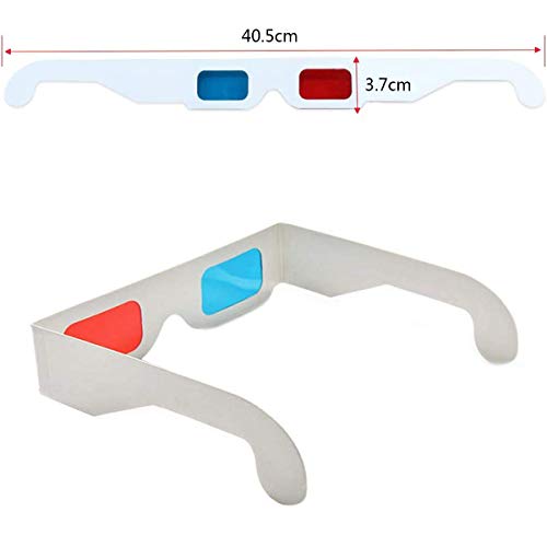 Gafas 3D, 10 pares de gafas estéreo de papel rojo y azul para decoración de películas