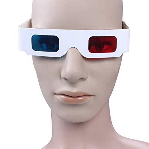 Gafas 3D, 10 pares de gafas estéreo de papel rojo y azul para decoración de películas