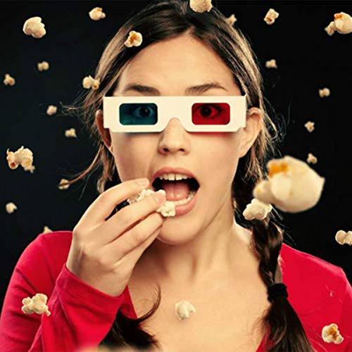 Gafas 3D, 10 pares de gafas estéreo de papel rojo y azul para decoración de películas