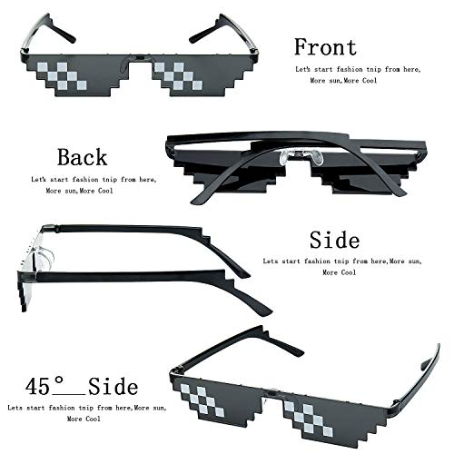 Gafas Thug Life, Comius Sharp 3 Pack Mosaico Gafas de Sol Para Hombre y Mujer, Diseño de Mosaico