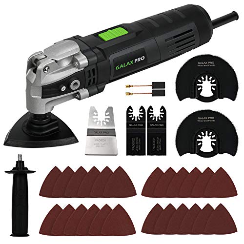 GALAX PRO Herramientas oscilantes, 400W Eléctricas Herramienta Multifunción Oscilantes, 6 Velocidad Variable 15000-22000RPM, Accesorios Ricos