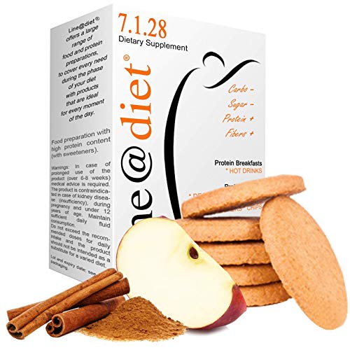 GALLETAS PROTEICAS Line@diet | 7x5 galletas sabor a MANZANA y CANELA | 29% de PROTEIN | Fit Snack 7 MANZANA Y CANELA