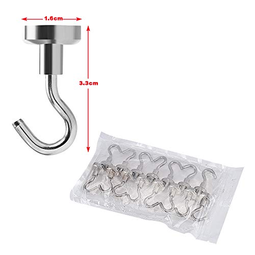 Gancho magnético ,15 PCS Súper potencia de succión Imanes de neodimio fuertes Magnéticos para puertas, armarios, techos, accesorios, accesorios industriales