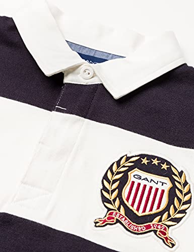 GANT D1. Crest Barstripe HR Camisa de Polo, Fuente de Huevo, 176 cm para Niños