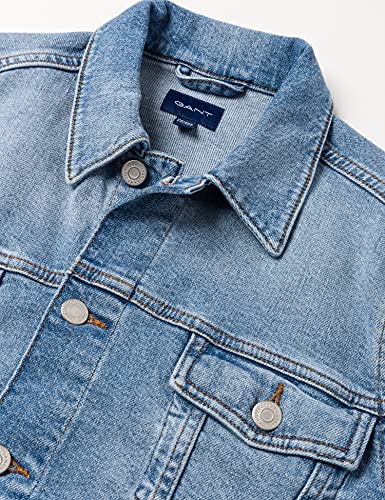 GANT Jacket D1. Chaqueta Crest Denim, Azul Claro Vintage, 176 cm para Niños