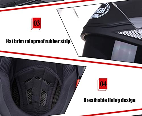 GAOZHE Casco Modular abatible Frontal para Motocicleta Casco Modular antiniebla con Doble Visera, Aprobado por Dot/ECE, Casco Integral para Motocicleta para Hombres y Mujeres