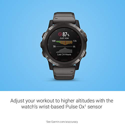 Garmin fēnix 5X Plus, Ultimate Multisport GPS Smartwatch, Features Color TOPO Maps and Pulse Ox, Heart Rate Monitoring, Music and Pay, Black Hardware/Black Band