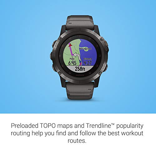 Garmin fēnix 5X Plus, Ultimate Multisport GPS Smartwatch, Features Color TOPO Maps and Pulse Ox, Heart Rate Monitoring, Music and Pay, Black Hardware/Black Band