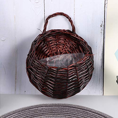 GARNECK Cesta Colgante Tejida Cesta de Almacenamiento Colgante de Mimbre Maceta Macetas Plantas Colgantes para El Hogar Jardín Boda Decoración de La Pared Café
