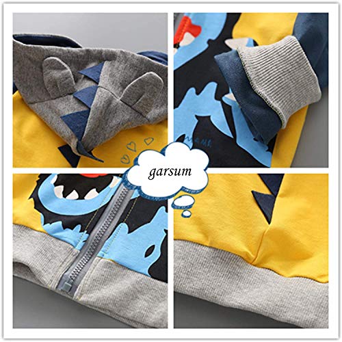 Garsumiss Sudadera con Capucha para Niños Lindo Dibujo Animal Dinosaurios Encapuchado Abrigos