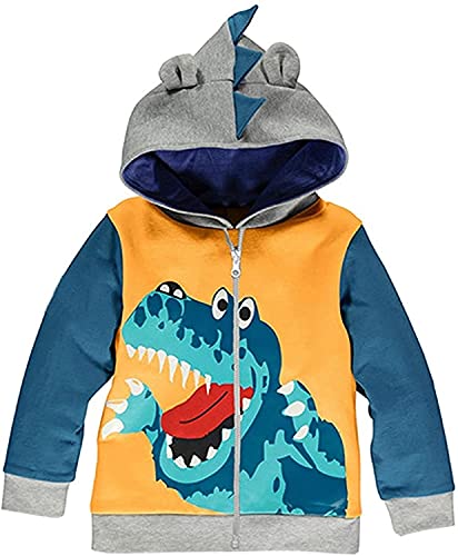 Garsumiss Sudadera con Capucha para Niños Lindo Dibujo Animal Dinosaurios Encapuchado Abrigos