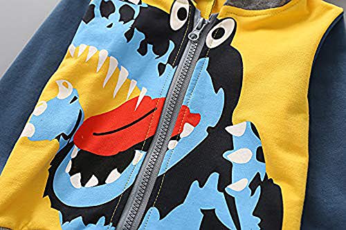 Garsumiss Sudadera con Capucha para Niños Lindo Dibujo Animal Dinosaurios Encapuchado Abrigos