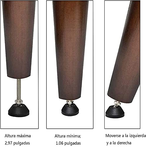 Gasea 6 Piezas Tornillos Reguladores, Niveladores Base, Patas Ajustables Regulables para Muebles con Rosca M8, Tornillos de Ajuste de Pies Niveladores para Muebles, M8 x 50 x 40mm