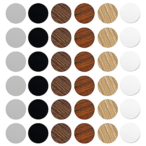 Gativs 6 Hojas Pegatina Madera Cubre Tornillos Tapones para Tornillos Embellecedor para Tornillos Cubre-Tornillos Adhesivo para Orificios de Tornillo Tapas Tornillos 21mm 324 Piezas