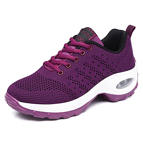 GAXmi Zapatillas Deportivas Mujer Respirable Zapatos Gimnasia Running Antideslizantes Casual Fucsia 41EU