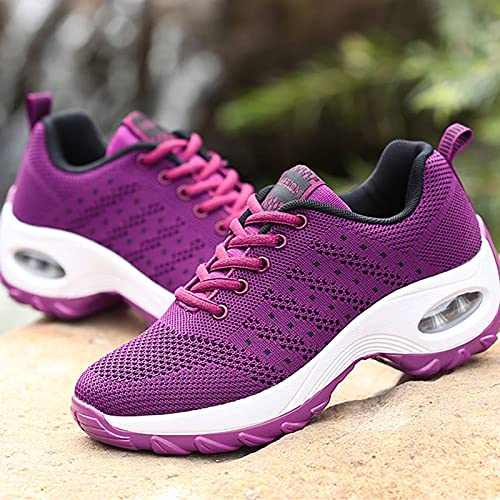 GAXmi Zapatillas Deportivas Mujer Respirable Zapatos Gimnasia Running Antideslizantes Casual Fucsia 41EU