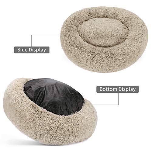 G.C Cama Antiestres Perro Grande, Cama Relajante Ortopedica para Perros Gattos Sofá Redondo Suave de Felpa Invierno Cueva para Mascotas Lavable (XL(81 x 61 x 20 cm))