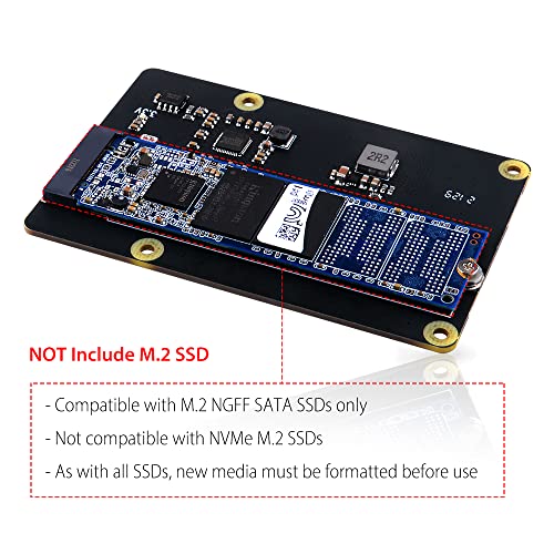 GeeekPi para Raspberry Pi 4, X862 V2.0 M.2 NGFF SATA SSD Placa de expansión de Almacenamiento con conexión USB 3.1 Soporte Key-B 2280 SSD Solamente