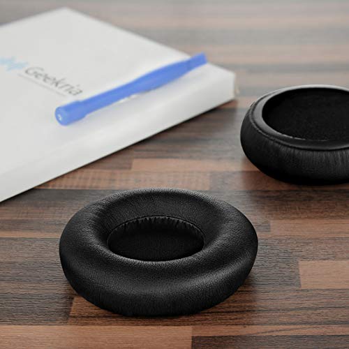 Geekria QuickFit Protein Leather Almohadillas para Auriculares Monster DNA en la Oreja, Almohadillas de Repuesto para Auriculares, Almohadillas de Repuesto (Negro)