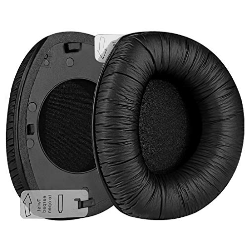 Geekria QuickFit Protein Leather Replacement Almohadillas para Sennheiser RS160, HDR160, RS170, HDR170, RS180, HDR180, piezas de reparación de almohadillas para auriculares (negro)