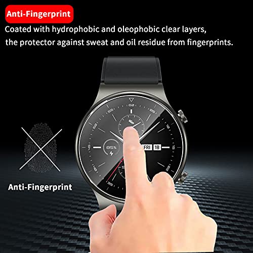 GEEMEE Protector Pantalla para Huawei Watch GT2 Pro Glass Protector de Pantalla,4 Pack Premium 9H Dureza Vidrio Templado, Fácil Instalación para Huawei Watch GT 2 Pro