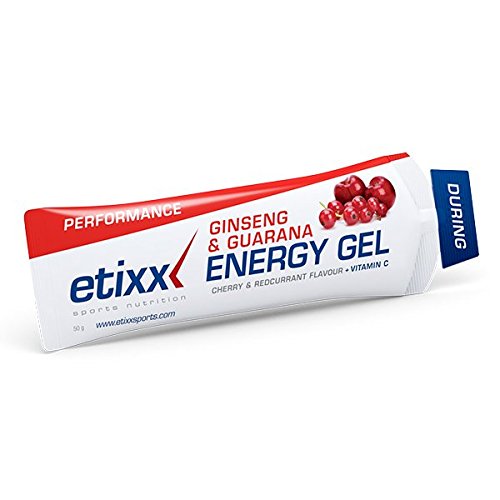 Gel Energético Energy Gel Etixx 12 Geles x 50g Cereza y Grosella con Ginseng y Guaraná