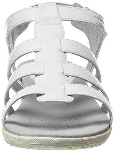 Geox D Sandal Vega B, Sandalia. Mujer, Blanco, 42 EU