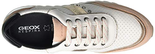 Geox D TABELYA A, Zapatillas Mujer, Off Wht Albaricoque, 38 EU