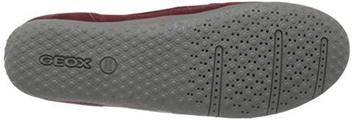 Geox D Vega Moc A, Mocasines Mujer, Rojo, 38.5 EU