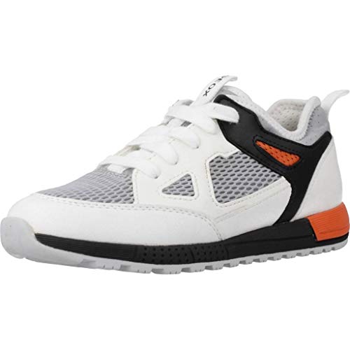 Geox J ALBEN Boy D, Zapatillas, Blanco (White/Orange C0422), 30 EU
