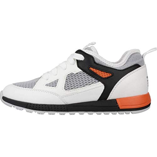 Geox J ALBEN Boy D, Zapatillas, Blanco (White/Orange C0422), 30 EU