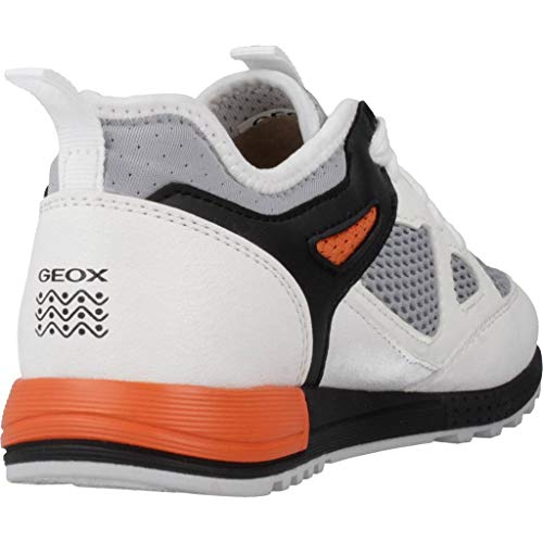 Geox J ALBEN Boy D, Zapatillas, Blanco (White/Orange C0422), 30 EU