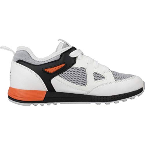 Geox J ALBEN Boy D, Zapatillas, Blanco (White/Orange C0422), 30 EU