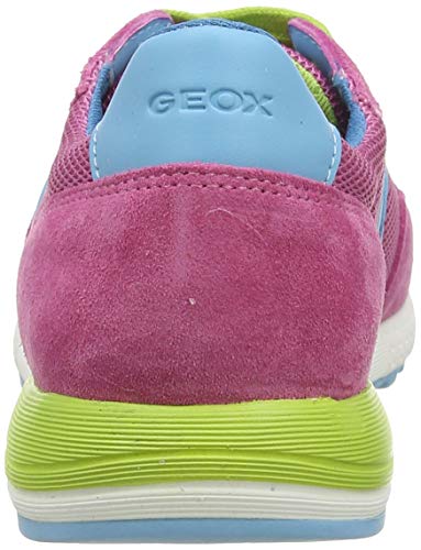 Geox J ALBEN GIRL B Zapatillas De Deporte Niñas, Rosa (Fuchsia/Sky C8328), 36 EU