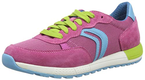 Geox J ALBEN GIRL B Zapatillas De Deporte Niñas, Rosa (Fuchsia/Sky C8328), 36 EU