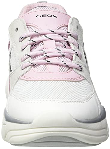 Geox J LUNARE Girl D, Zapatillas, Rosa Blanca, 33 EU