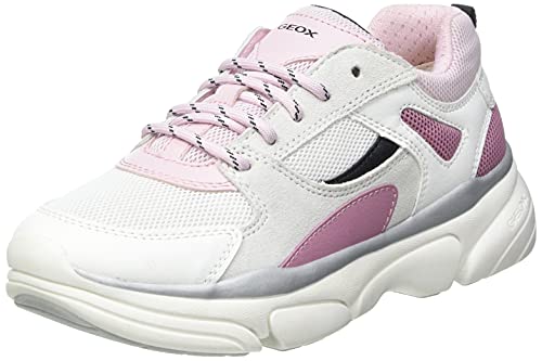 Geox J LUNARE Girl D, Zapatillas, Rosa Blanca, 33 EU