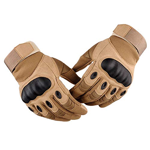 GES Guantes de moto, Hombres Guantes de motocicleta de dedo completo Pantalla táctil ATV Montar Motocross Racing Guantes (Marrón, M)