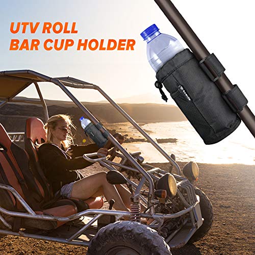 GES UTV - Portatazas de 2 unidades con bolsillo de malla y cierre de cable, accesorios para ATV, cochecito, silla de ruedas, scooter, barco y carrito de golf