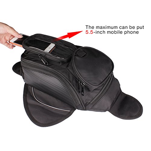 GES versión Mejorada Magnética Motorrad Sattel Beutel Halter Moto Bolsa de Combustible Bolsa de Tanque de la Motocicleta Impermeable Oxford Saddle Moto Paquete Negro