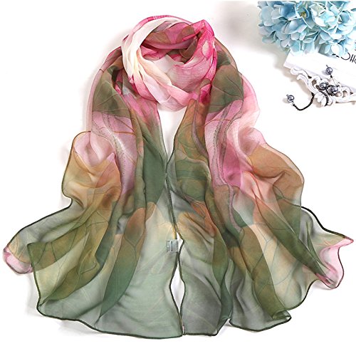 Gespout Pañuelos Bufanda para Mujer Chal de Otoño Invierno Bufanda de Ropa Cómodo Cálido Scarves Scarf de Larga Sección Accesorios de Fotos Viaje Mar Playa Ocio Patrón de Loto 1pcs 160 * 50cm