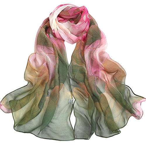 Gespout Pañuelos Bufanda para Mujer Chal de Otoño Invierno Bufanda de Ropa Cómodo Cálido Scarves Scarf de Larga Sección Accesorios de Fotos Viaje Mar Playa Ocio Patrón de Loto 1pcs 160 * 50cm