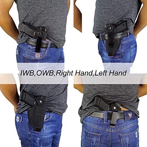 Gexgune Caza Funda Oculta Cinturón Bolsas de Pistola tácticas Cintura IWB OWB La Funda para Pistola se Adapta a Las Pistolas Grandes subcompactas para Dibujar con la Mano Derecha e Izquierda