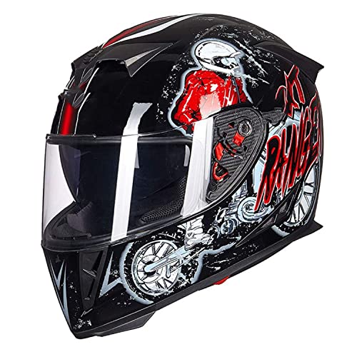 GHHTHEN Casco Integral para Motocicleta, Aprobado por Dot/ECE, multifunción, abatible, para Motocicleta, Casco Modular para Motocicleta con Doble Visera, Gorra de Carreras para Scooter para homb