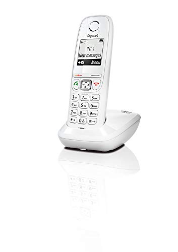 Gigaset AS405 - Teléfono Inalámbrico, Manos Libres, 100 Contactos, Pantalla gráfica iluminada 1.8", letra tamaño grande, Color Blanco