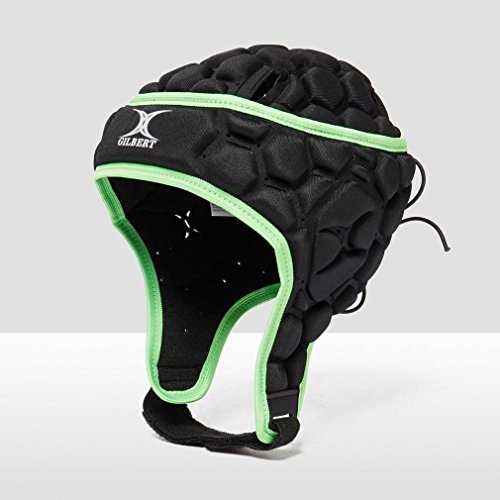 Gilbert Falcon 200 Casco para Rugby, Negro/Verde, S